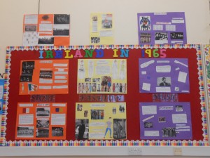 Ms. Duffy's class display on Life in Ireland in 1965.
