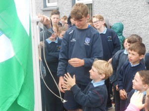 Our Water flag was raised by committee members, Seamus and Jack.